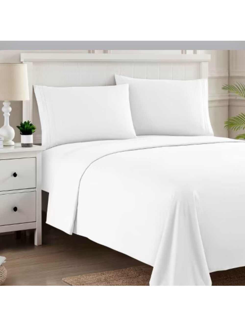 🆕 - LUX Décor King Sheet Set White- 4 Piece Ultra-Soft Microfiber Bed Sheets